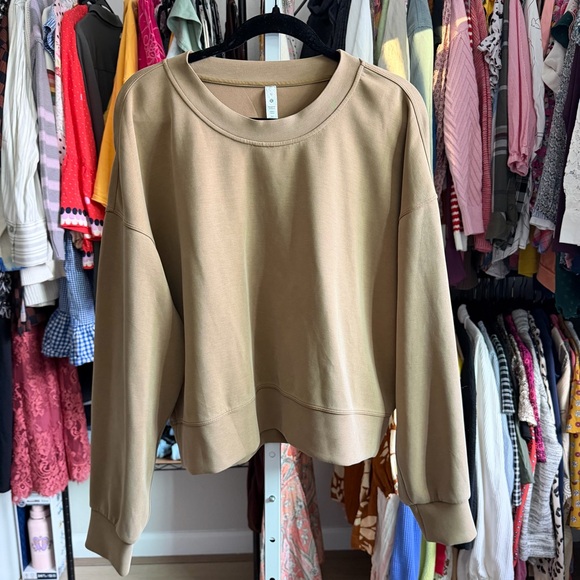 Lululemon Softstreme Perfectly Oversized Cropped Crew Sweatshirt Allspice 12 - Picture 5 of 10